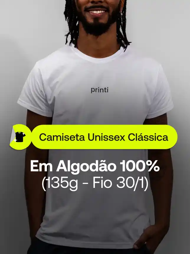 Camiseta clássica moderna e confortável. Ideal para se destacar com brindes e kits corporativos.