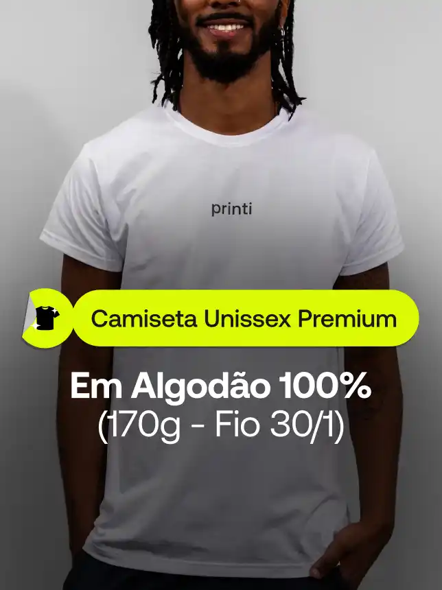 Camiseta Premium: Vários tamanhos, confortável e estilosa, ideal para uniformes, eventos ou uso diário.
